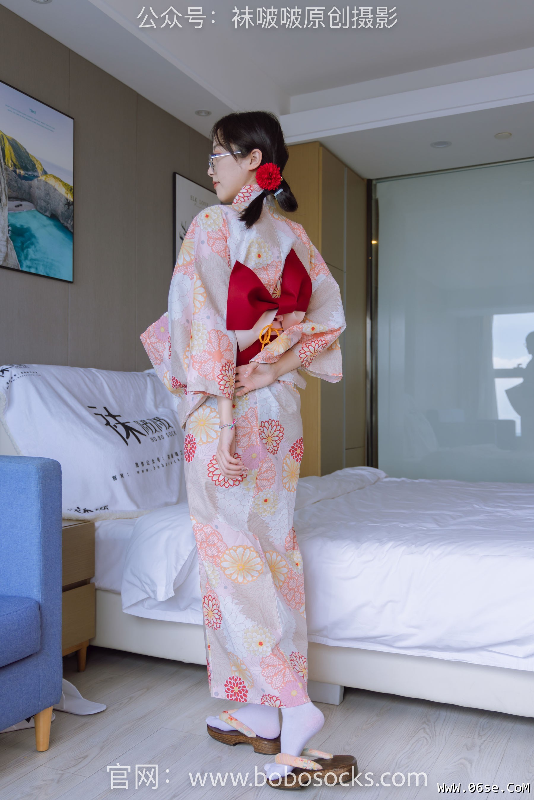 图片[101]-BoBoSocks袜啵啵 No.137 稚予-木屐、分指白棉袜、裸足、和风浴衣[170P]-六色网