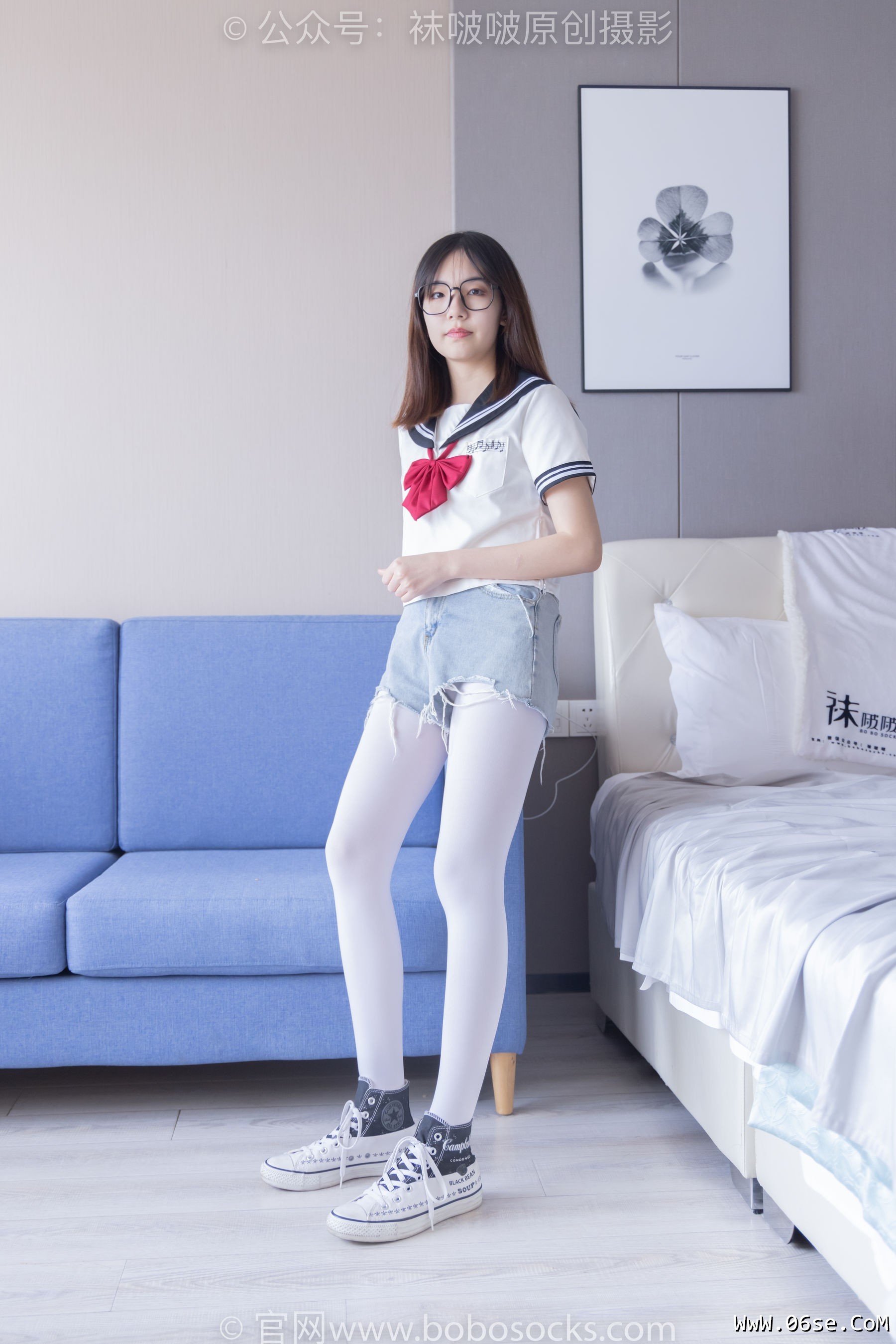 图片[57]-BoBoSocks袜啵啵 No.215 小甜豆-三双帆布鞋板鞋、厚白丝、黑丝[144P]-六色网
