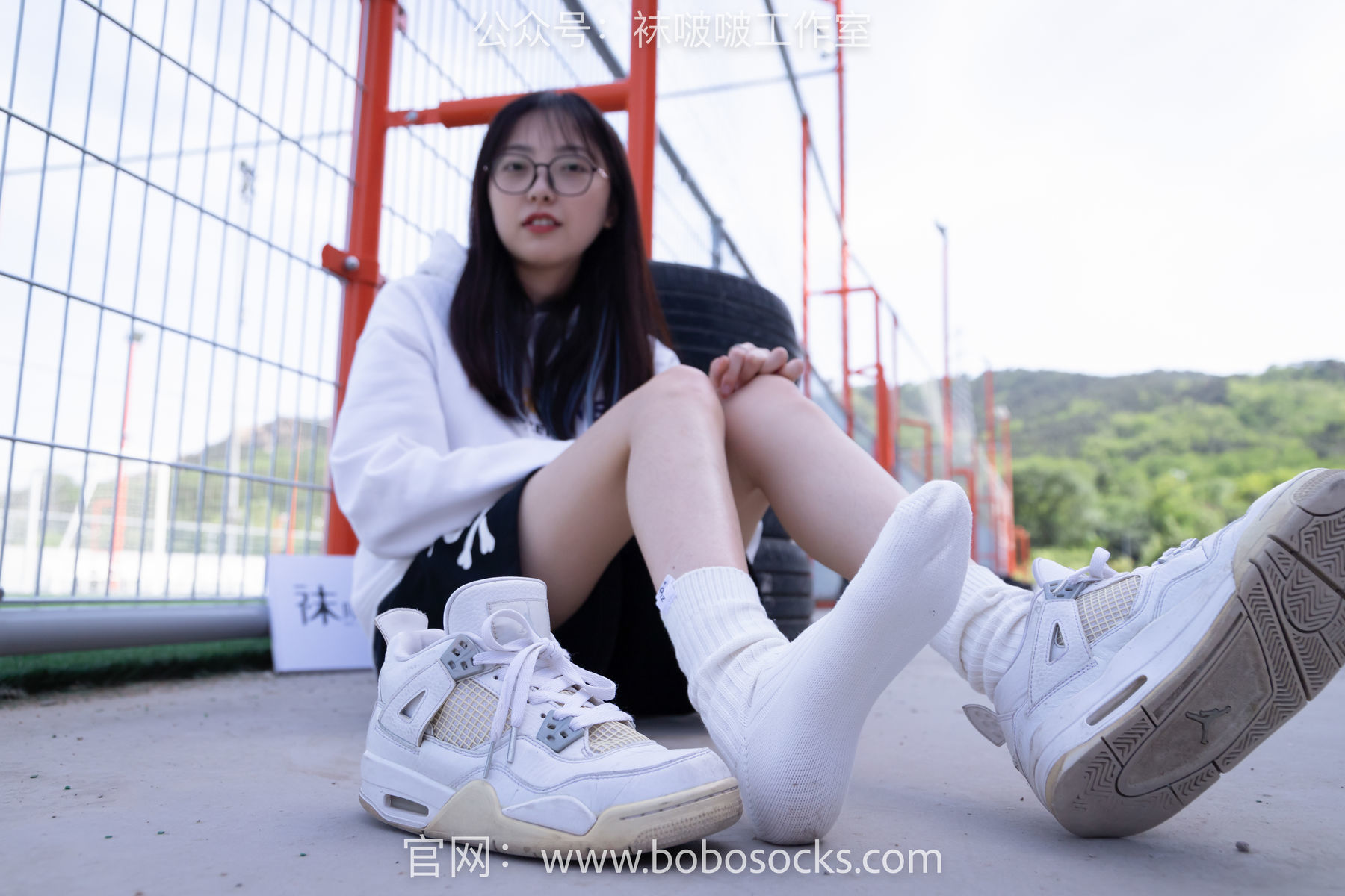 图片[50]-BoBoSocks袜啵啵 No.103 稚予-AJ篮球鞋、白棉袜、裸足[134P]-六色网